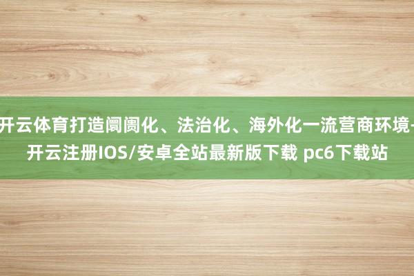 开云体育打造阛阓化、法治化、海外化一流营商环境-开云注册IOS/安卓全站最新版下载 pc6下载站