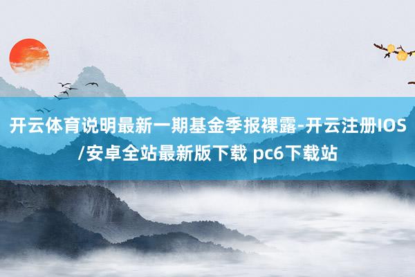 开云体育说明最新一期基金季报裸露-开云注册IOS/安卓全站最新版下载 pc6下载站