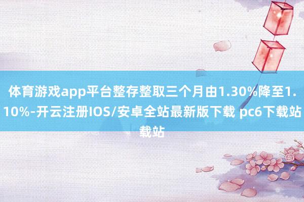 体育游戏app平台整存整取三个月由1.30%降至1.10%-开云注册IOS/安卓全站最新版下载 pc6下载站
